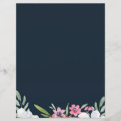 White Narcissus on Navy Wedding Seating Flyer (Achterkant)