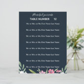 White Narcissus on Navy Wedding Seating Flyer (Staand voorkant)