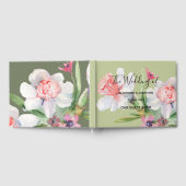 White Narcissus on Sage Floral Wedding Guest Book Gastenboek (Volledig)