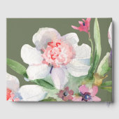 White Narcissus on Sage Floral Wedding Guest Book Gastenboek (Achterkant)