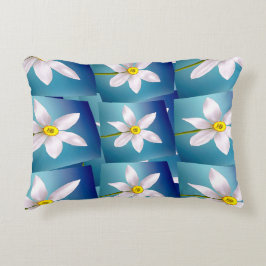 White Narcissus Pattern Accent Kussen