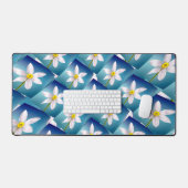White Narcissus Pattern Bureaumat (Keyboard & Muis)