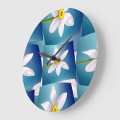 White Narcissus Pattern Grote Klok (Hoek)