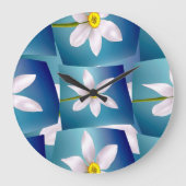 White Narcissus Pattern Grote Klok (Voorkant)