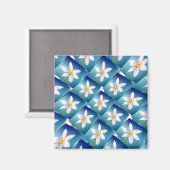 White Narcissus Pattern Magneet (Voorkant / Achterkant)