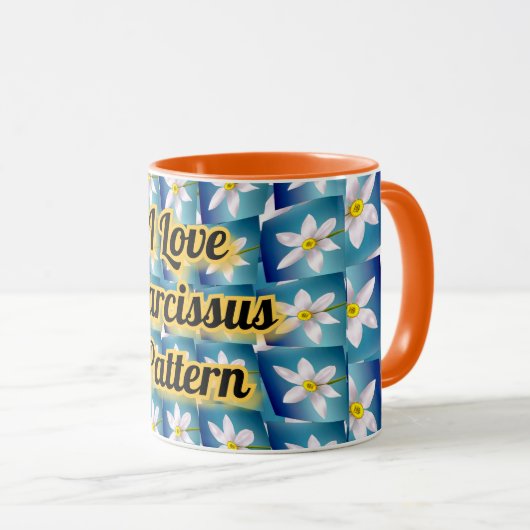 White Narcissus Pattern Mok (Voorkant rechts)