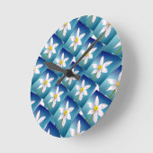 White Narcissus Pattern Ronde Klok (Hoek)