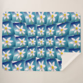 White Narcissus Pattern Sherpa Deken (Voorkant (horizontaal))