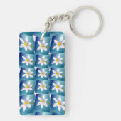 White Narcissus Pattern Sleutelhanger (achterkant)