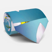 White Narcissus Pattern Stropdas (Opgerold)