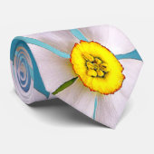 White Narcissus Pattern Stropdas (Opgerold)