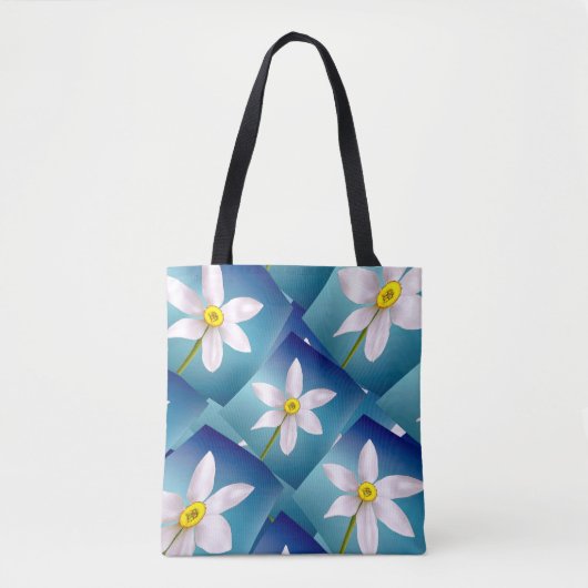 White Narcissus Pattern Tote Bag (Voorkant)