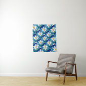 White Narcissus Pattern Wandkleed (In situ)