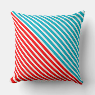 White Narrow Stripes + uw achtergrondkleur en idee Kussen