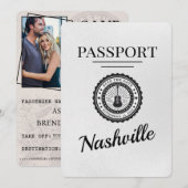 White Nashville Passport Bewaar de datum Save The Date (Voorkant / Achterkant)