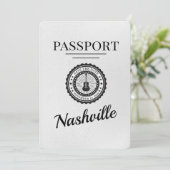 White Nashville Passport Bewaar de datum Save The Date (Staand voorkant)