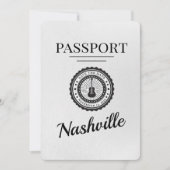 White Nashville Passport Bewaar de datum Save The Date (Voorkant)
