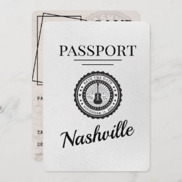 White Nashville Passport Bewaar de datum Save The Date