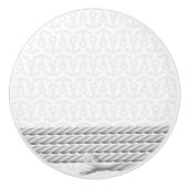 White Nautical Anchor Design with Rope Keramische Knop (Voorkant)