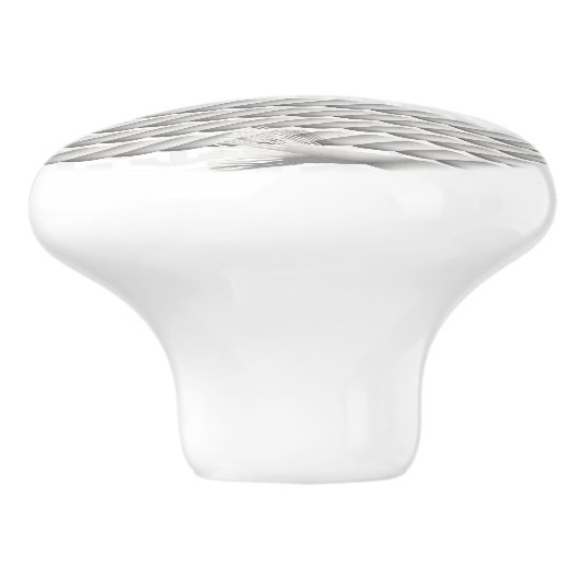 White Nautical Anchor Design with Rope Keramische Knop (Zijkant)