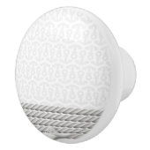 White Nautical Anchor Design with Rope Keramische Knop (Rechts)