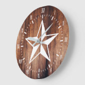 White Nautical Star Barn Wood Planks Grote Klok (Hoek)
