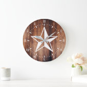 White Nautical Star Barn Wood Planks Grote Klok (Huis)