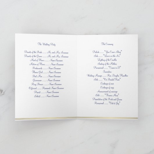 White Nautical Wedding Ceremony Programma's (Binnen)