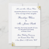 White Nautical Wedding Invitting Gold Compass Kaart (Voorkant)