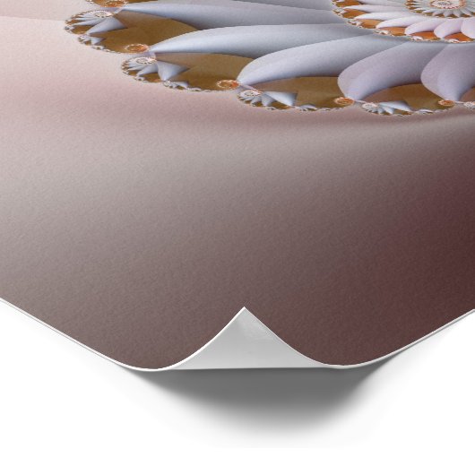 White Nautilus Abstract Seashell Fine Fractal Poster (Hoek)
