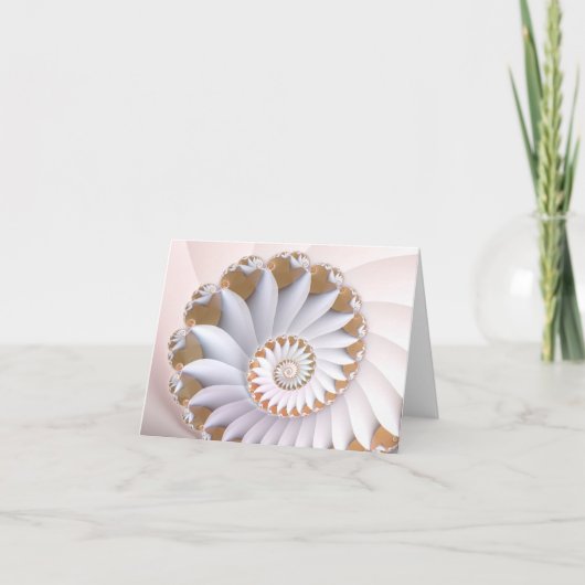 White Nautilus Cute Abstract Seashell Art Kaart (Voorkant)