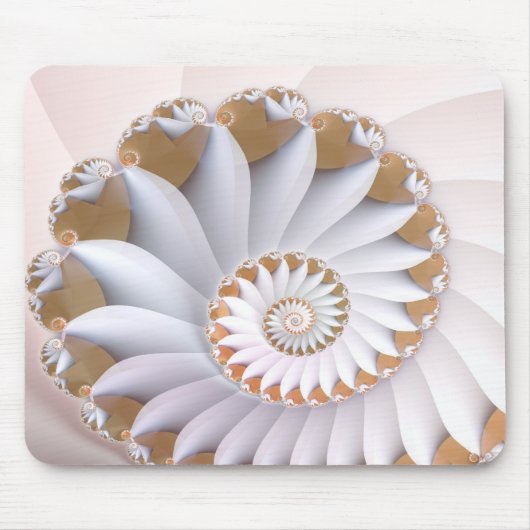 White Nautilus Cute Abstract Seashell Art Muismat (Voorkant)