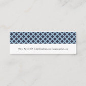 White navy blue grey criss-cross modern card mini visitekaartje (Achterkant)