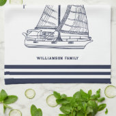 White Navy Blue Life is beter bij het meer Theedoek (Gevouwen)