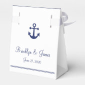 White Navy Blue Nautical Wedding Favor Boxes Tent Bedankdoosjes (Achterkant)