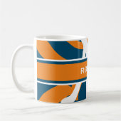 White Navy Blue Oranje monogram, op maat gemaakt Koffiemok (Links)