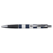White & Navy Blue Striped Monogram op maat Pen (Achterkant)
