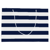 White Navy Blue Stripes Pattern {kies uw kleur} Groot Cadeauzakje (Achterkant)