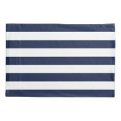 White Navy Blue Stripes Pattern {kies uw kleur} Kussensloop (Achterkant-Links)