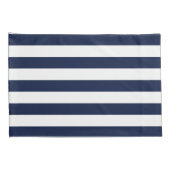 White Navy Blue Stripes Pattern {kies uw kleur} Kussensloop (Achterkant-Rechts)