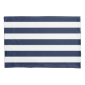White Navy Blue Stripes Pattern {kies uw kleur} Kussensloop (Voorkant-Links)