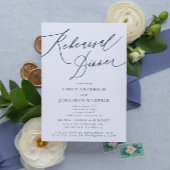 White Navy Blue Wedding Rehearsal Dinner Kaart
