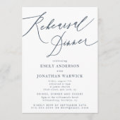 White Navy Blue Wedding Rehearsal Dinner Kaart (Voorkant)