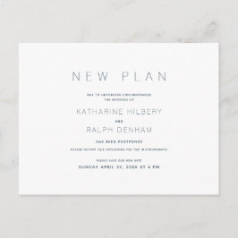 White & Navy bruiloft nieuwe plan aankondiging Briefkaart