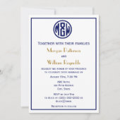 White Navy Circle Monogram Font DIY BG Kaart (Voorkant)