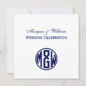 White Navy Circle Monogram Font DIY BG Kaart (Voorkant)