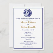 White Navy Circle Monogram Font DIY BG Kaart (Voorkant)