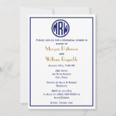 White Navy Circle Monogram Font DIY BG Kaart (Voorkant)