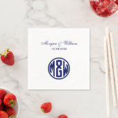 White Navy Circle Monogram Font DIY BG Servet (Insitu)