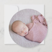 White Navy Floral Wreath Baby Photo Baptisme Kaart (Achterkant)